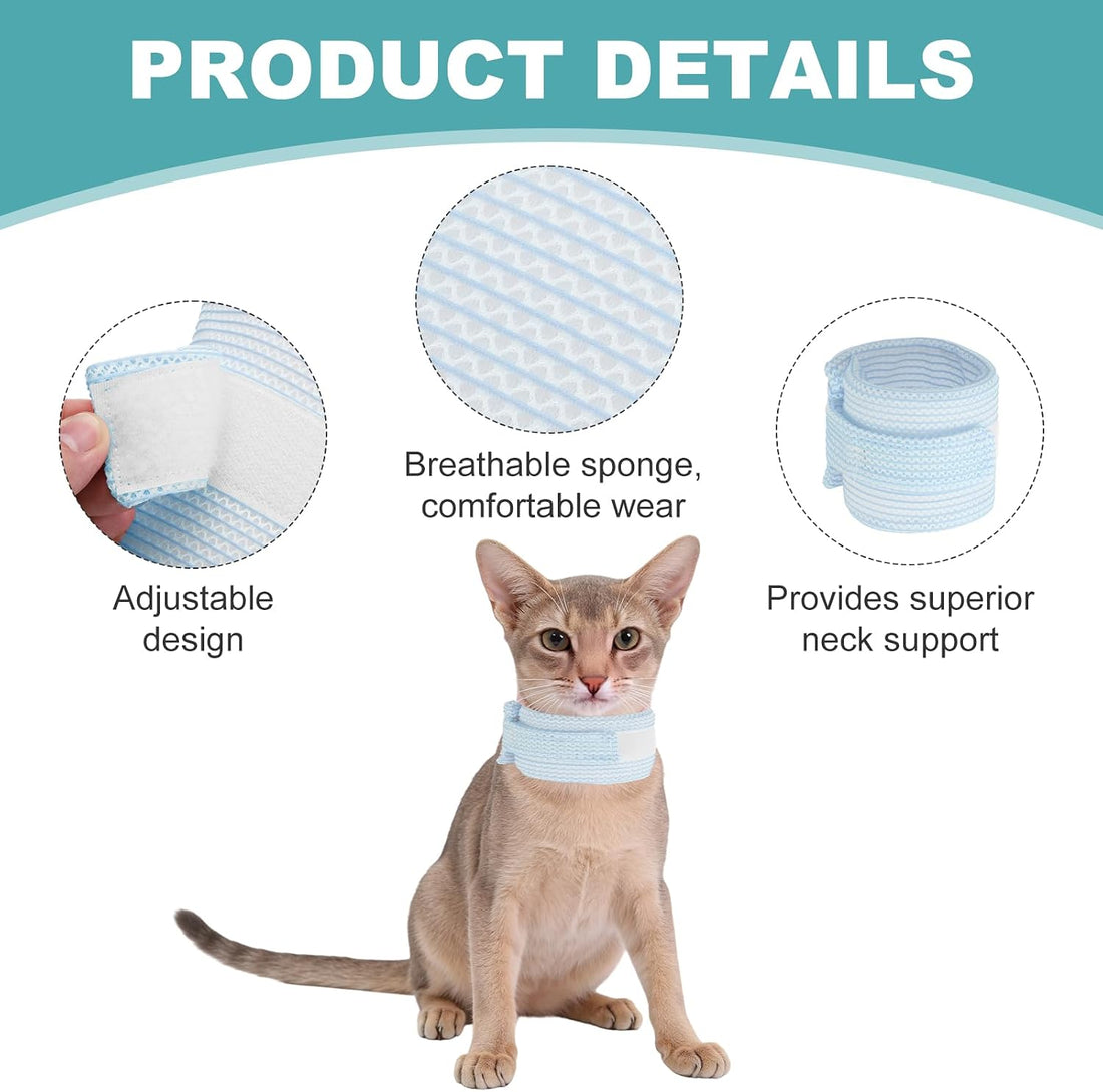Cat Neck Cone, Recovery Collar (Mesh/M/9.1-11.8"/Blue)