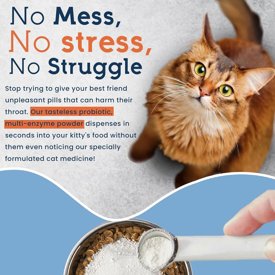 Pet Ultimates Probiotics for Cats – 20-Species Cat Probiotic Powder
