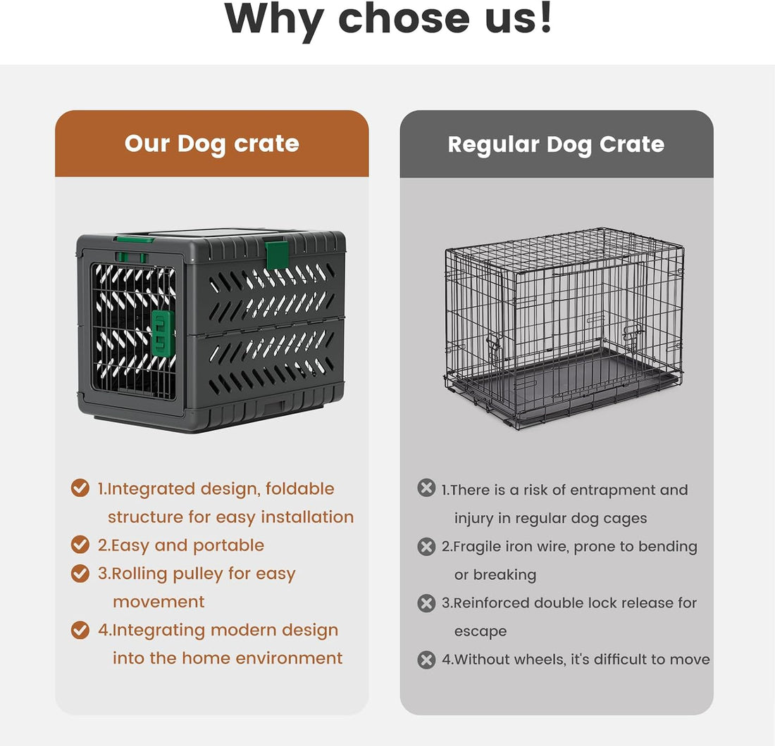 28 in Handle Basic Dog Crate for Indoor Use, Pet Kennel Cage
