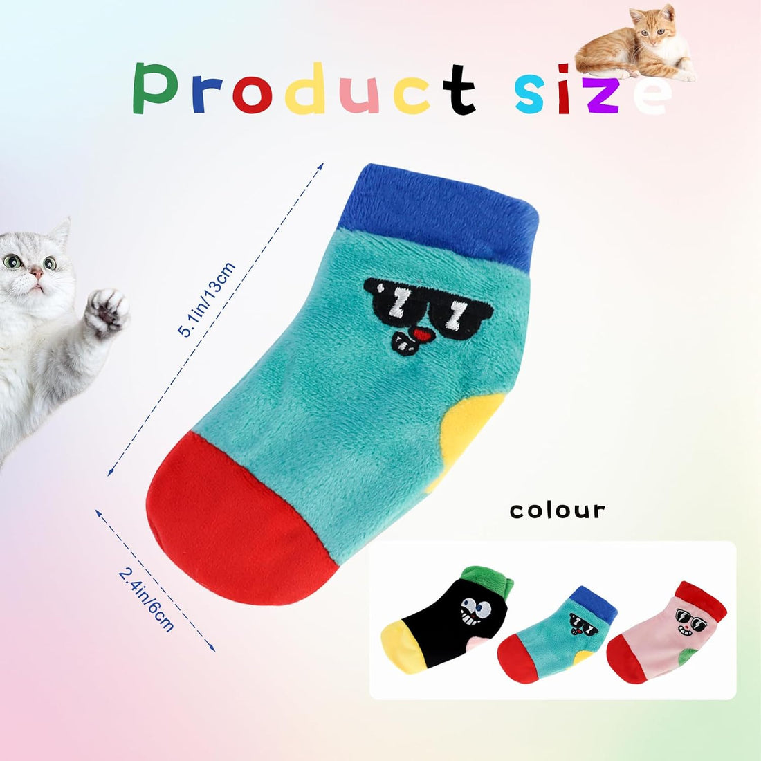 Andiker 3Pcs Cat Crinkle Toys