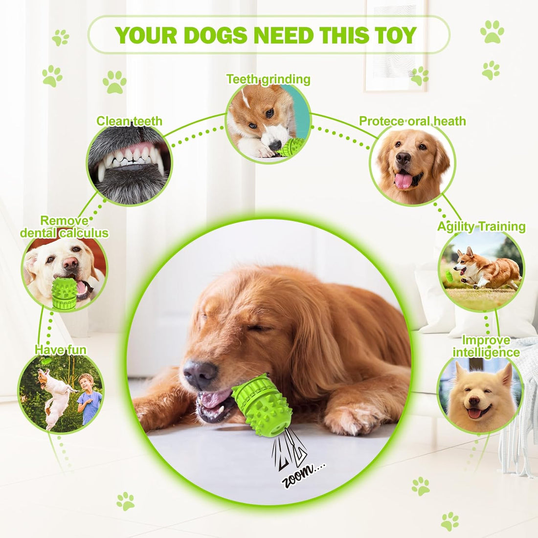 PIFFZEDO Dog Toys for Aggressive Chewers,Interactive Natural Rubber