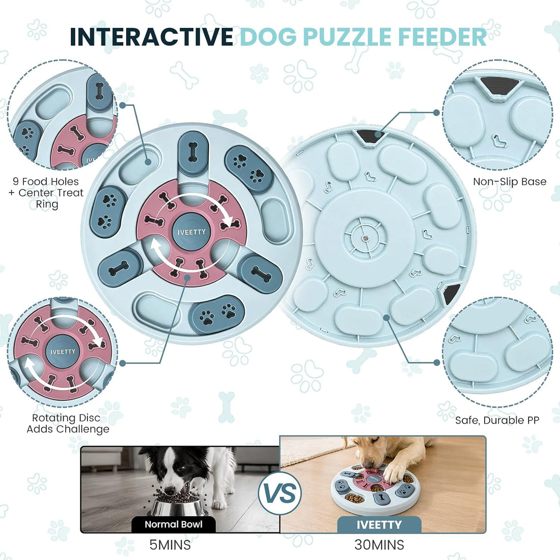 Dog Puzzle Toy, Treat Dispensing Interactive Dog Toys