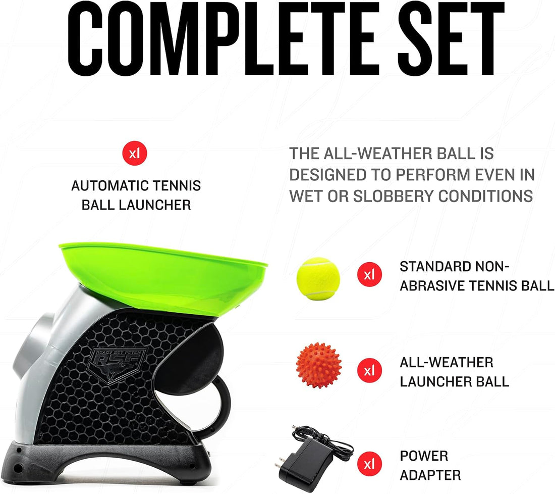 Franklin Sports Ready Set Fetch Automatic Tennis Ball Launcher - Black