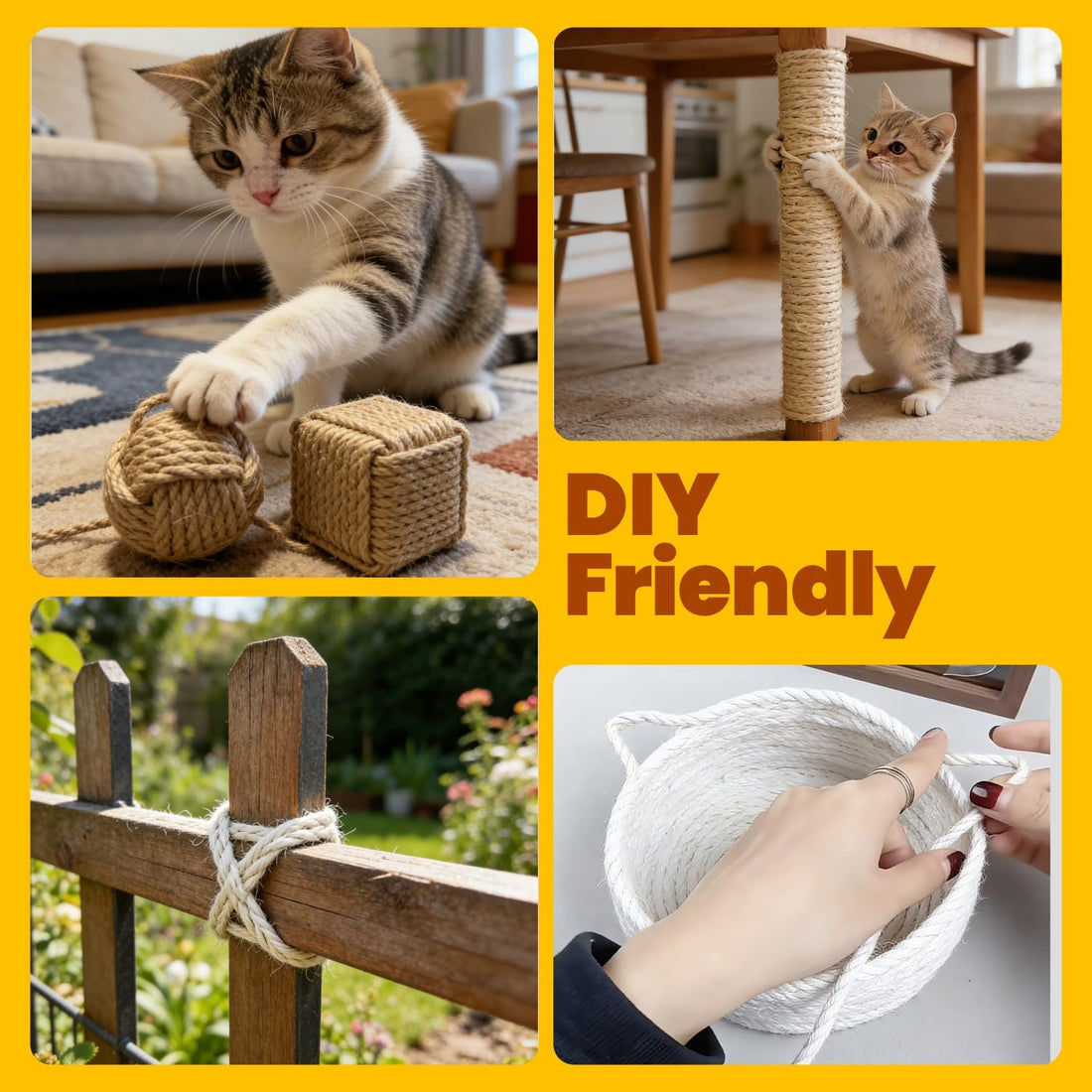 Natural Sisal Rope for Cat Scratching Post Replacement