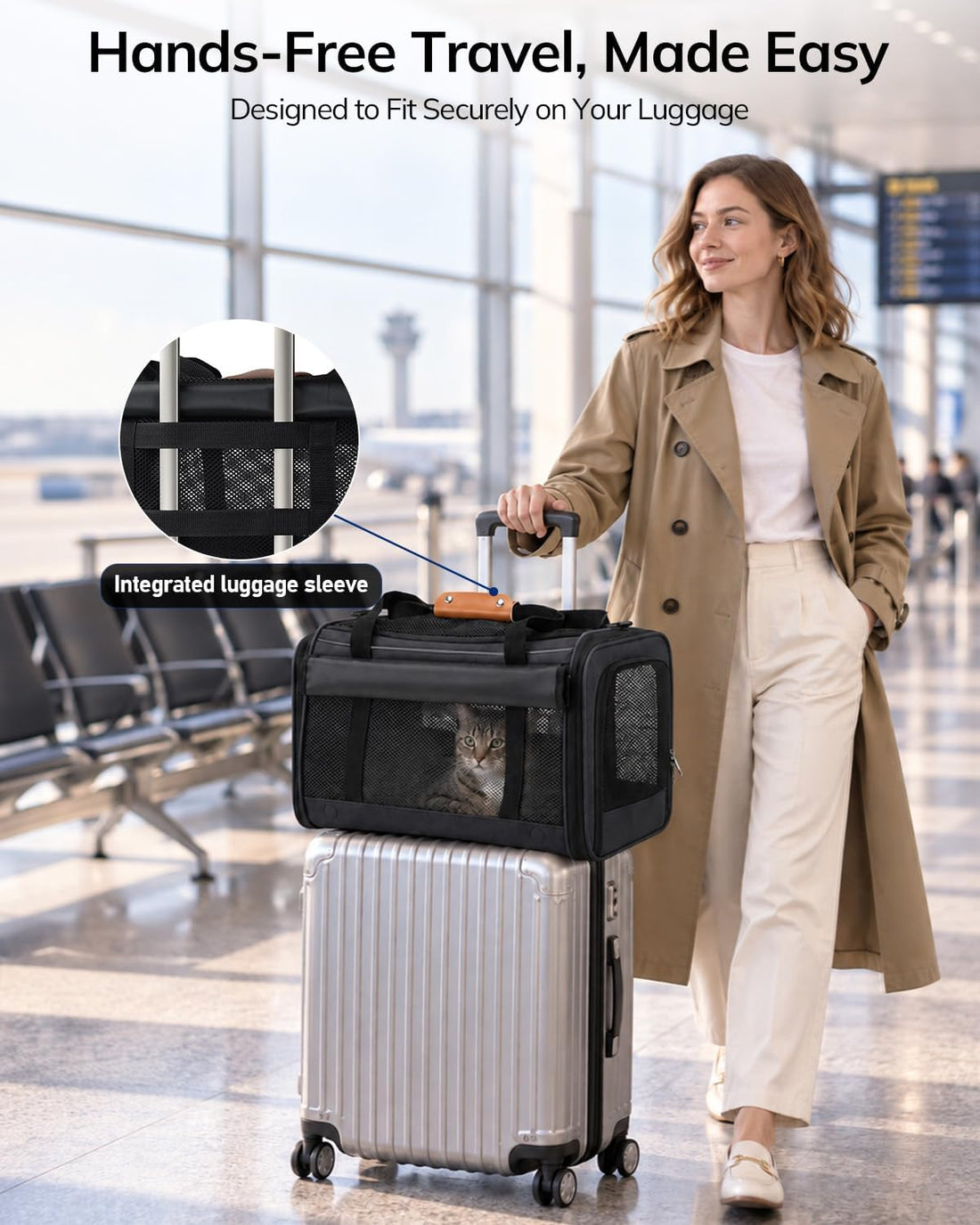 Morpilot Airline-Friendly Soft Cat Carrier, 18 x 11 x 11 in