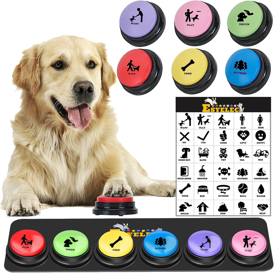 6 Pcs Dog Talking Button Set