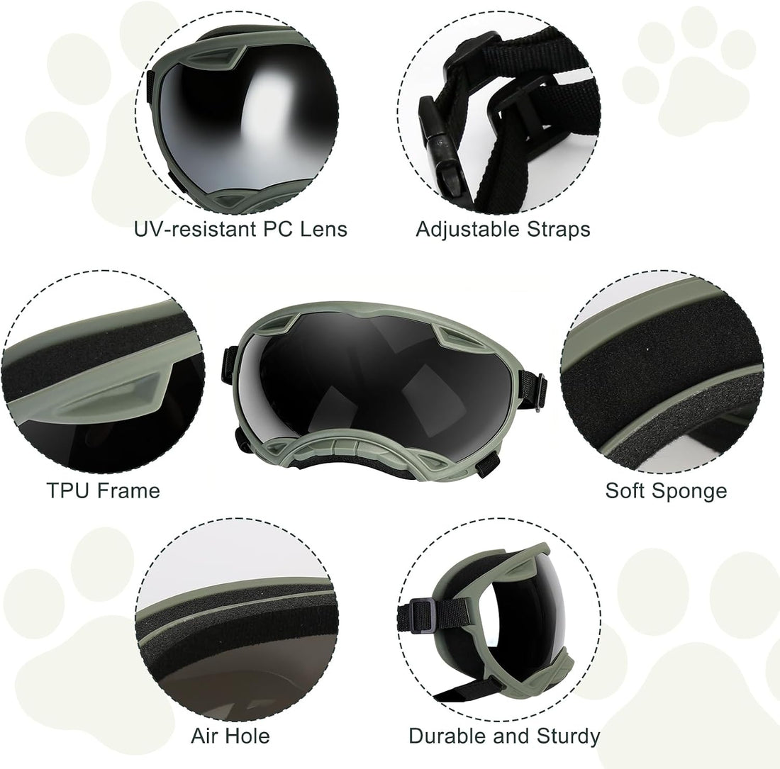 UV Protection Windproof Dog Goggles for Medium Large Dogs