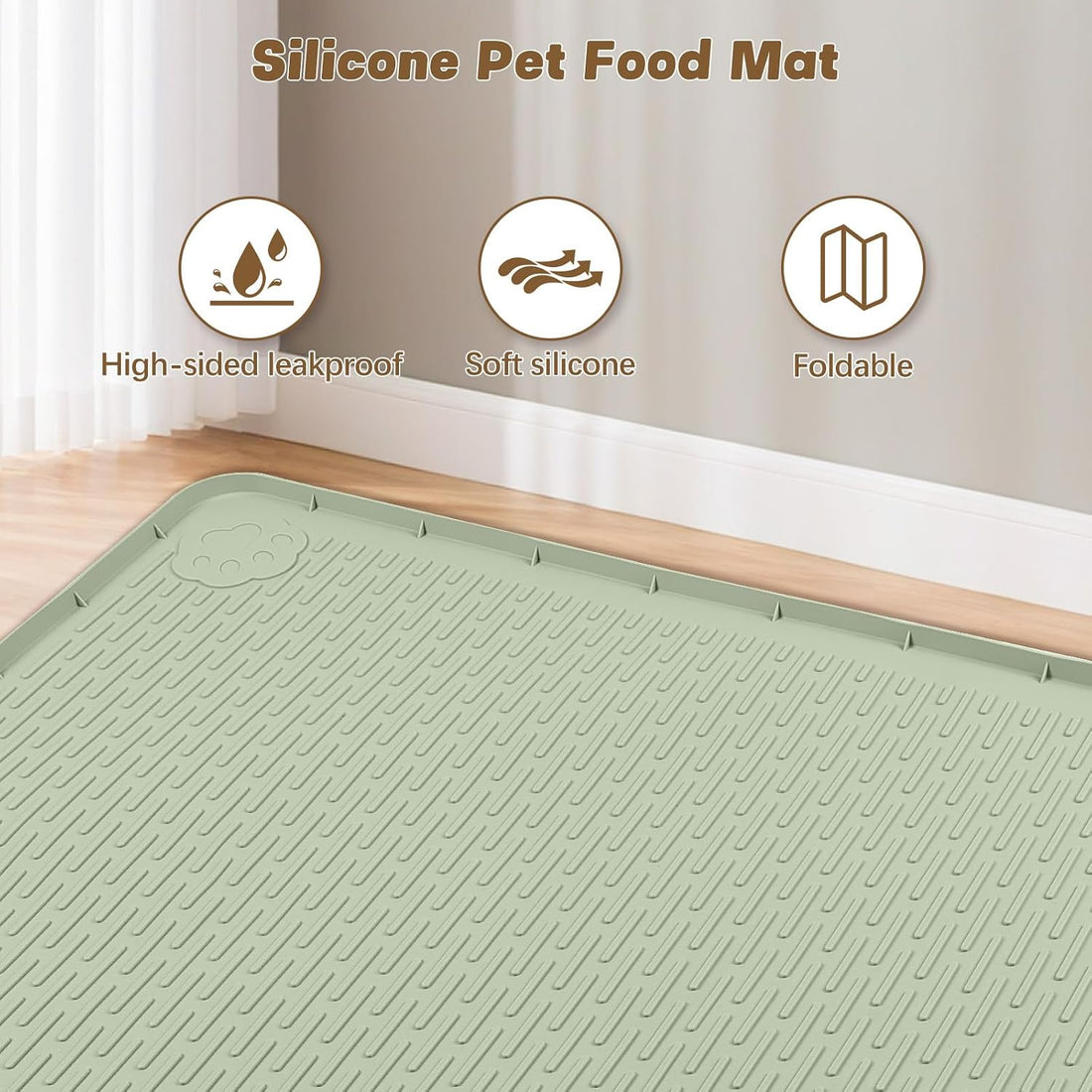 Cat Food Mat Extra Large Silicone Pet Bowl Mat 40''x28''