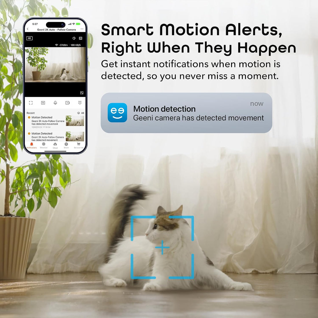 Geeni Scope Ultra 2K 360° Smart Indoor Camera, 1440p HD Auto-Tracking