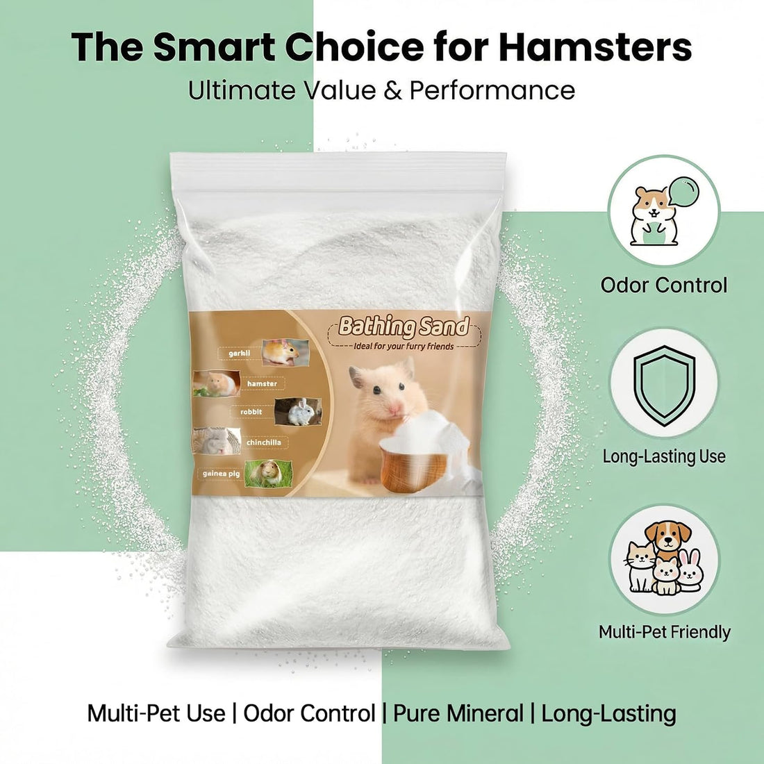 Sukh Hamster Sand Bath - White Fine Silica Sand