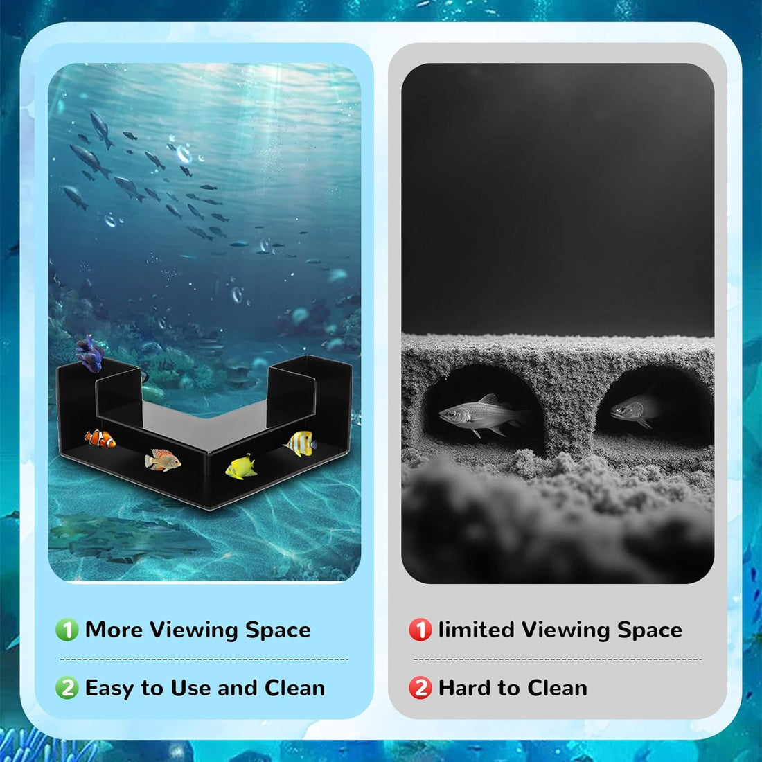 Aquarium Underground Tunnel 5", Dual-Entrance Fish Tank Cave