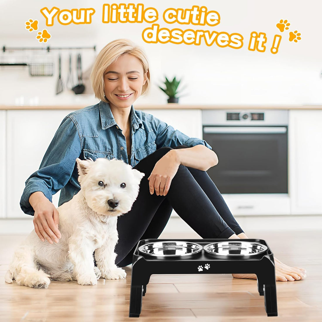 COMESOON Elevated Dog Bowls for Small Medium Dogs