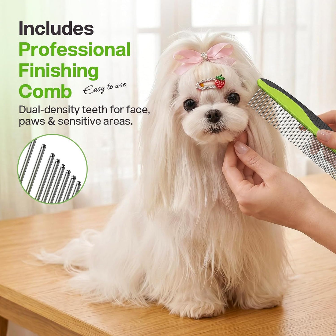 Pecute Self-Cleaning Undercoat Rake for Dogs Cats with Long/Double