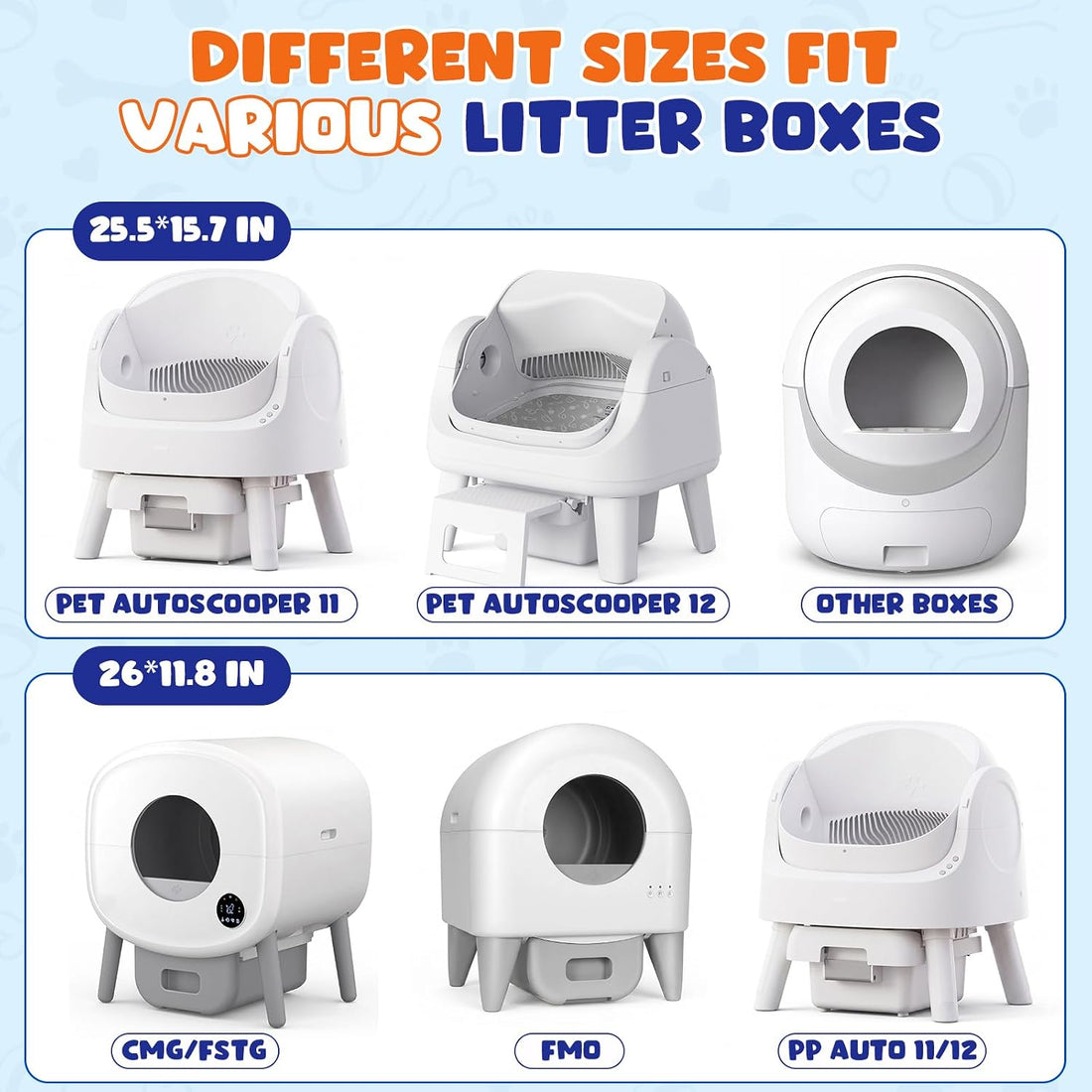 180 Count Automatic Cat Litter Box Liners, Drawstring Waste Bags