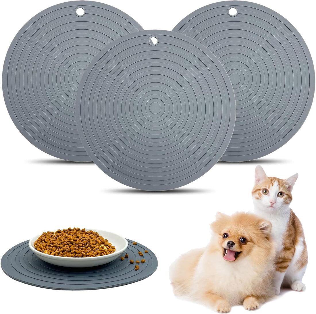Fhiny 3PCS Silicone Pet Food Mat