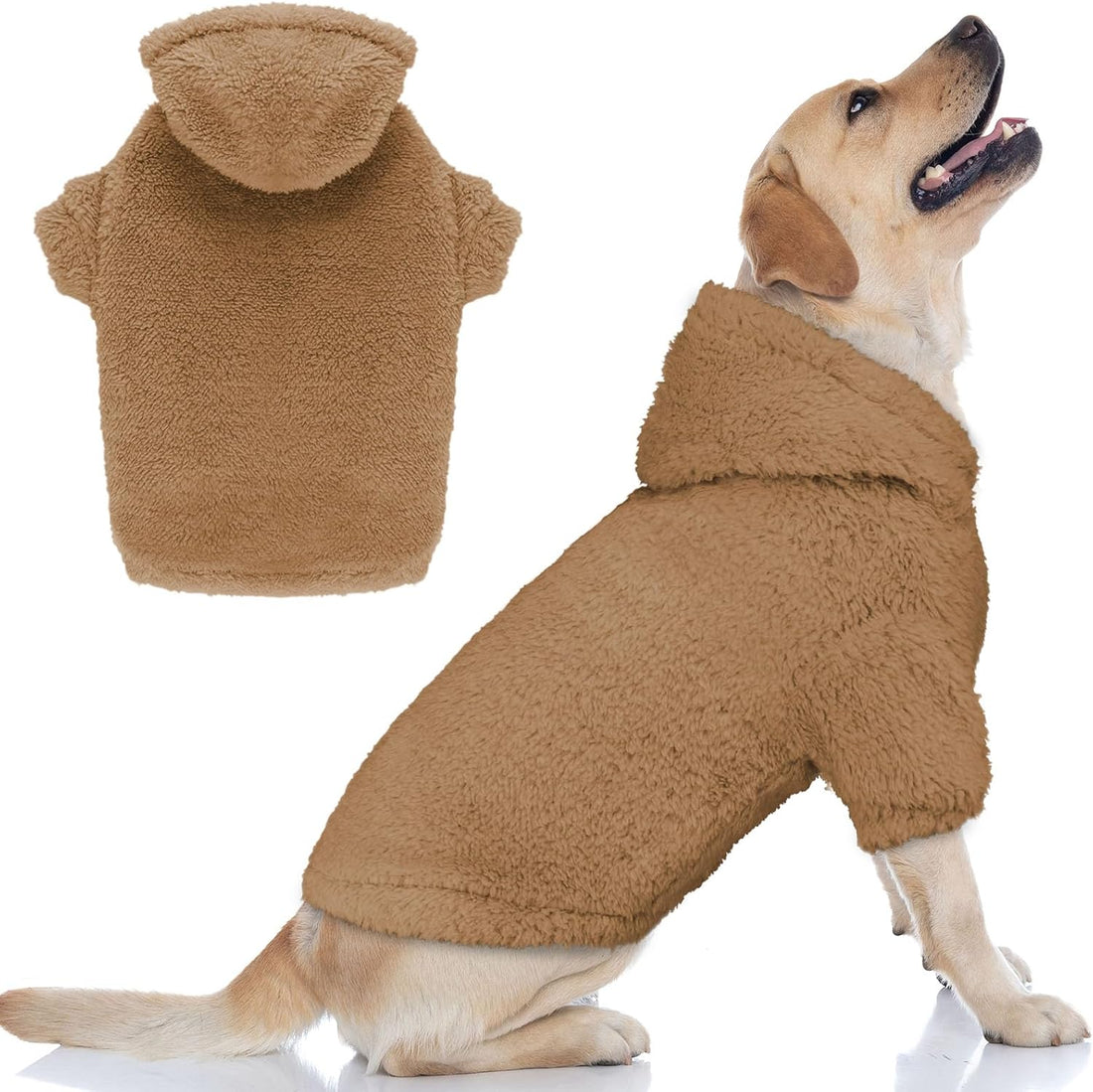 Fuzzy Dog Sweaters for Large Dogs Pet Hoodie Clothes Warm Soft Pet