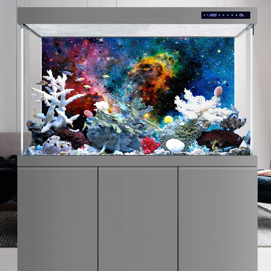 72x18 inches Galaxy Aquarium Background Stars Universe Fish Tank