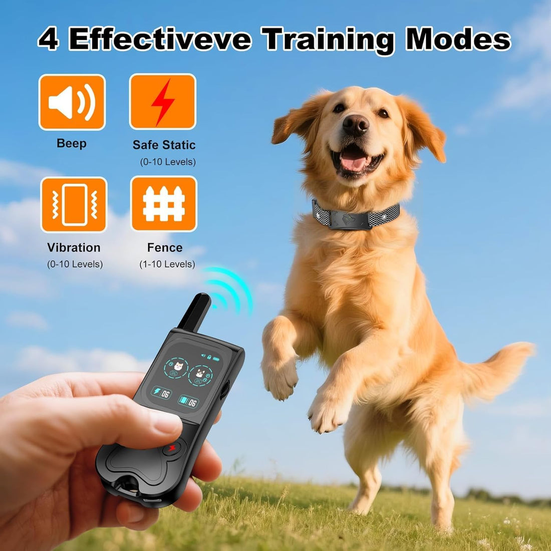 2In1 Wireless Dog Collar Fence System & Training Collar 2Pack