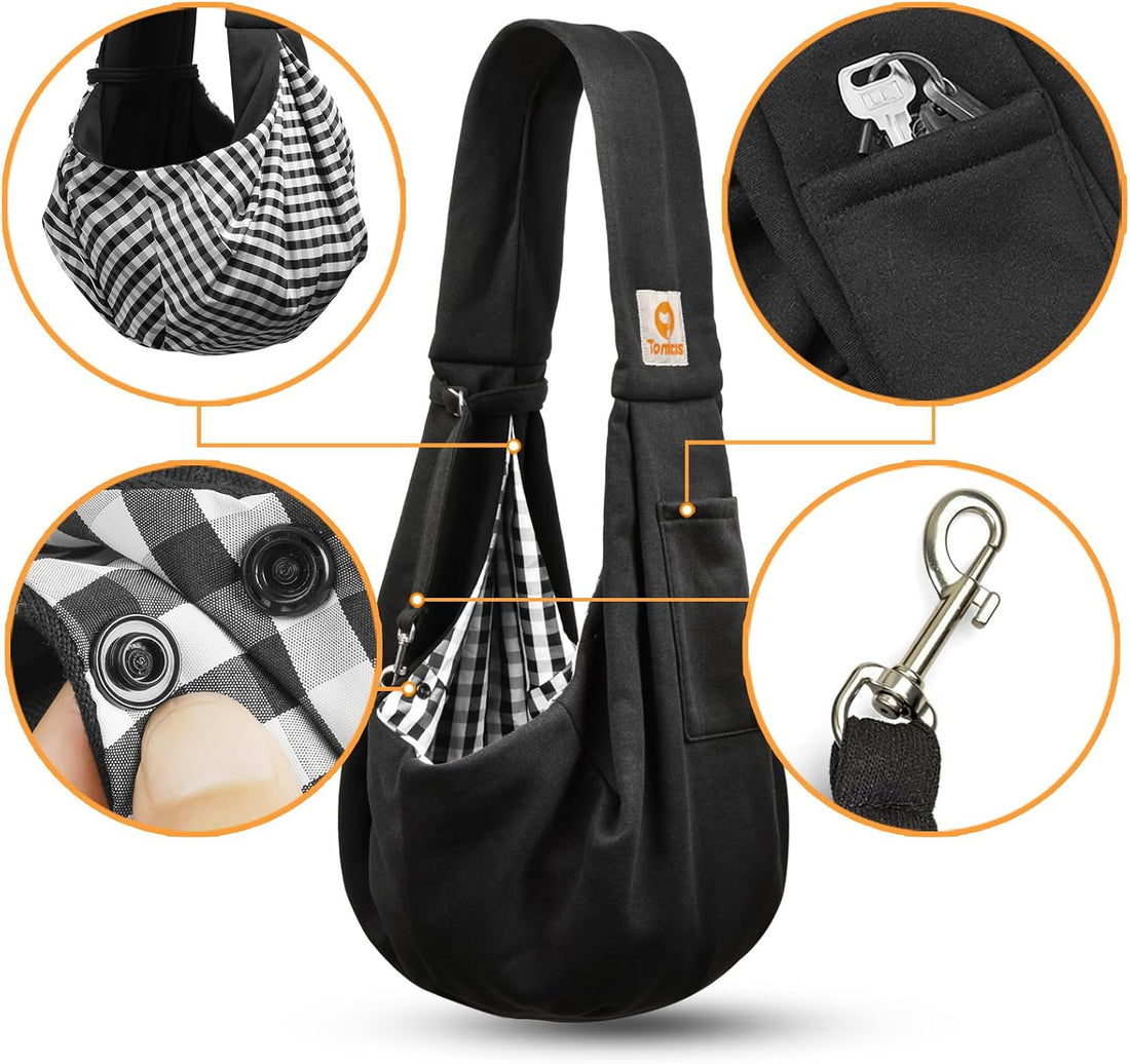 Tomkas Small Dog Cat Sling Carrier Puppy Purse Travel Wrap Soft