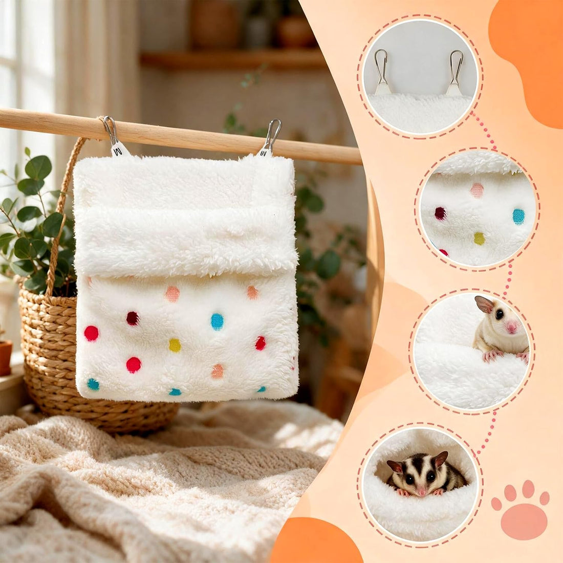 Sugar Glider Pouch and Hamster Leash Set