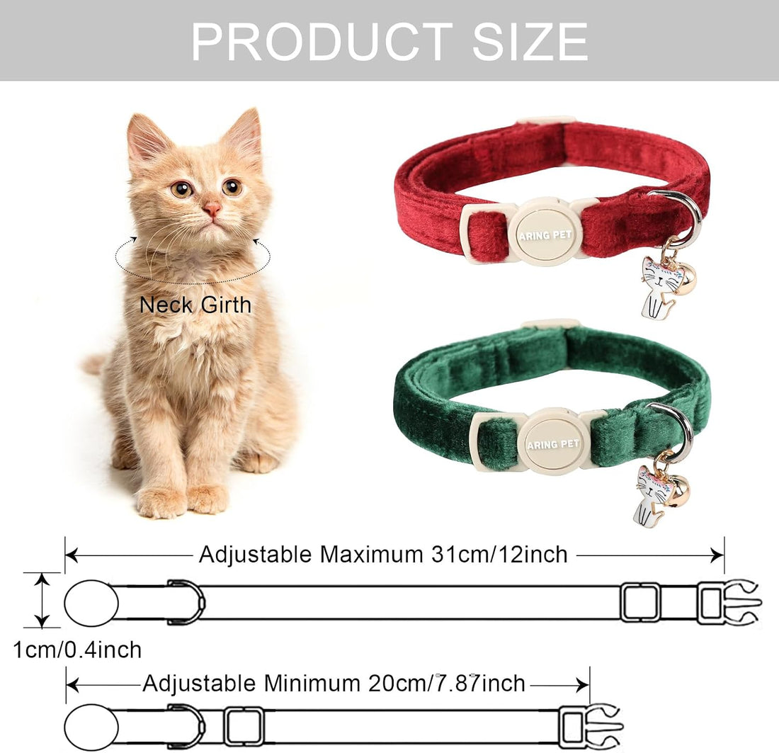 ARING PET Breakaway Cat Collars with Bell & Pendant, Set of Two