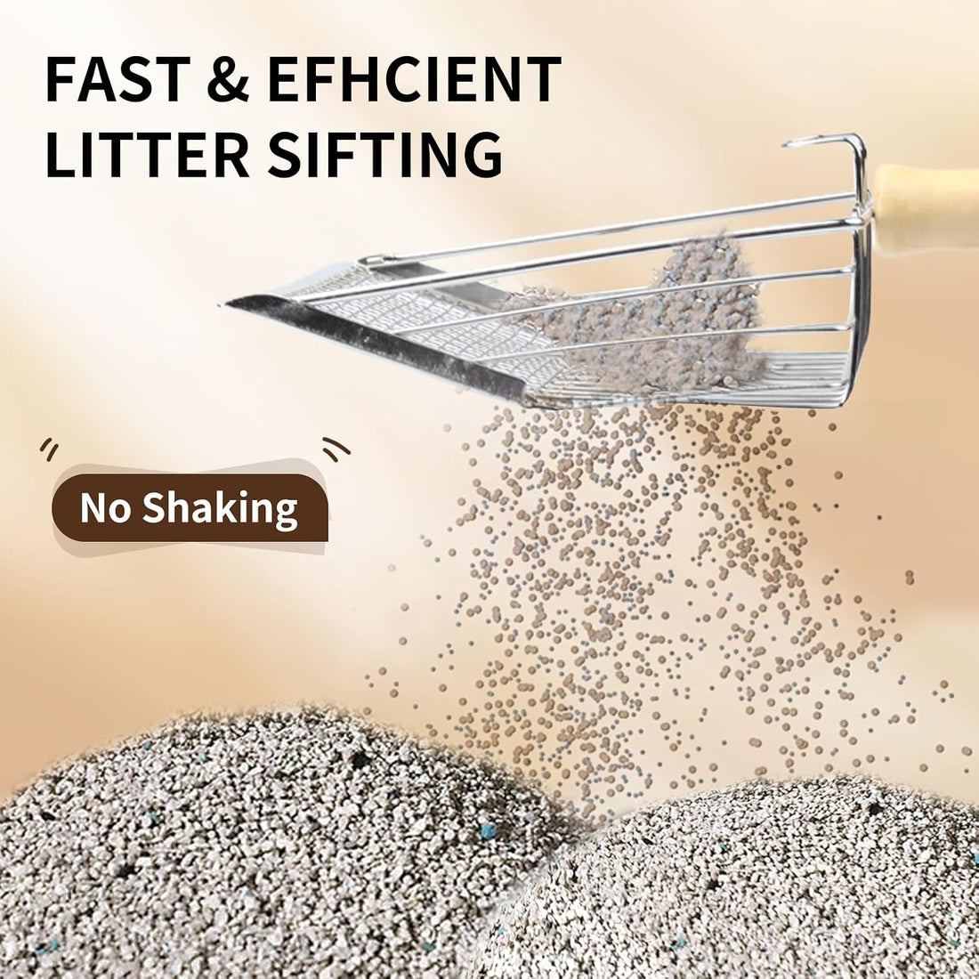 DUSTNIX Cat Litter Scoop, Premium Kitty Shovel with Hook and Hole