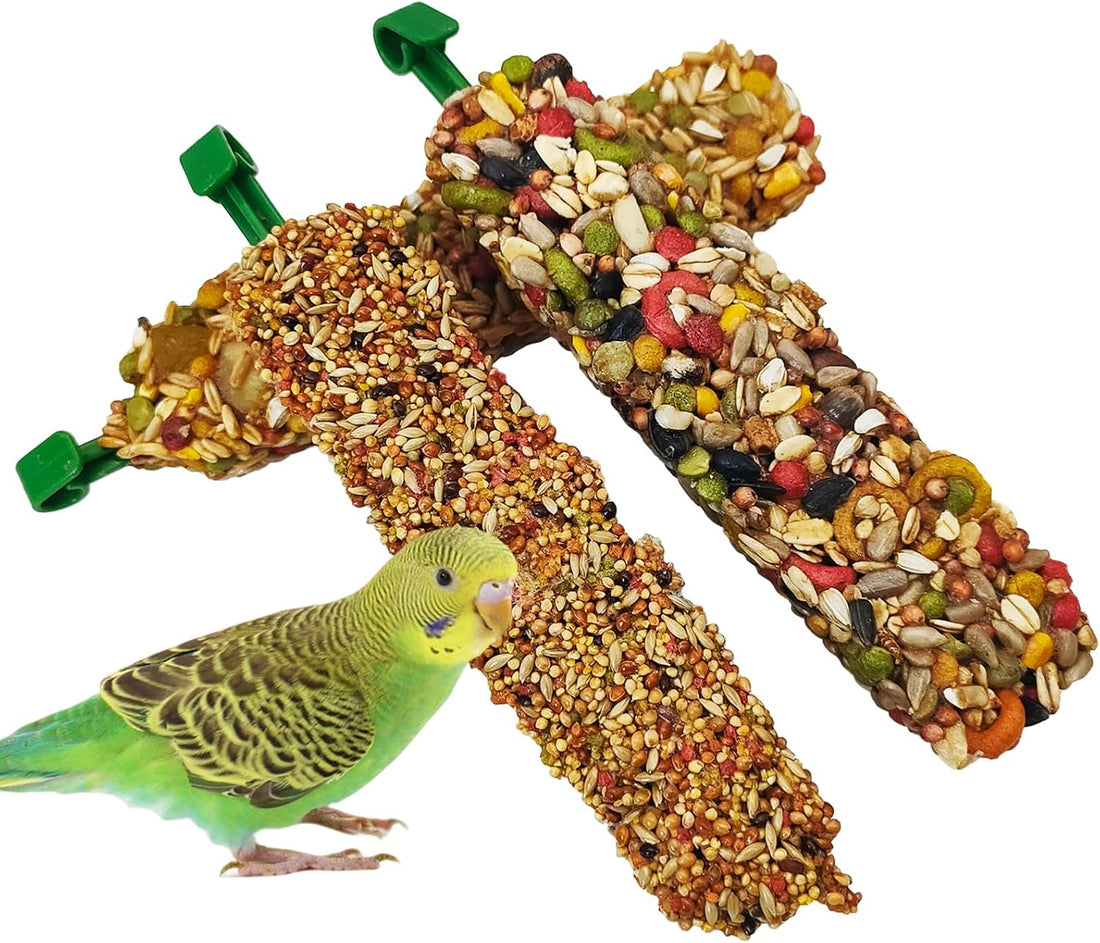 Parakeet Treats Sticks 3 PCS Bird Cereal Snacks Natural Chewing Toys
