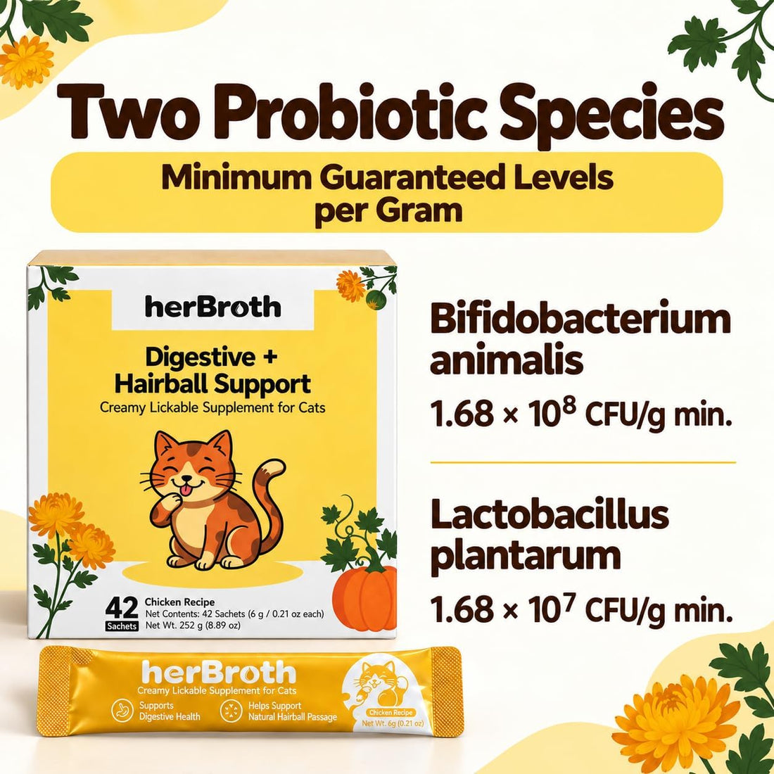 Cat Digestive & Hairball Lickable Supplement, 42 Count, Yellow Box