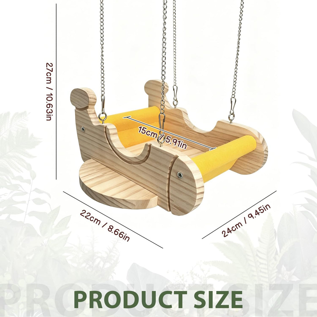 Chinchilla Toys Wooden Hammock Airplane Swing Hanging Perch Cage