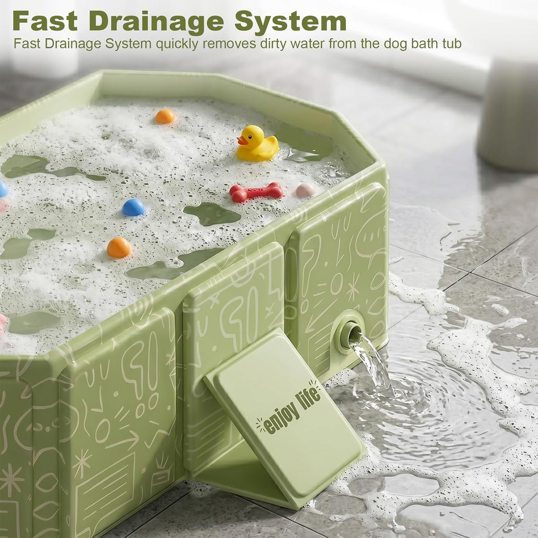 Foldable Dog Bathtub for Small to Medium Dogs & Cats