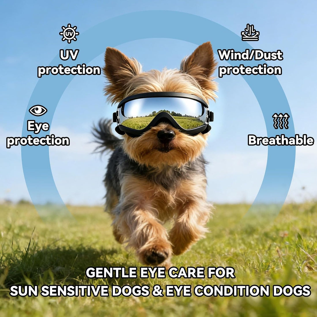 Billionchains Dog Goggles Small Breed with UV Protection Windproof