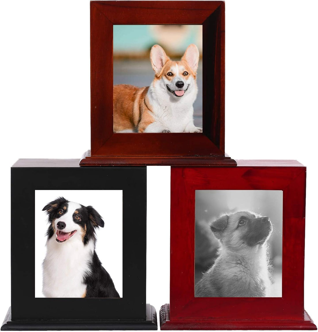 Pet Wood Memorial Urn for Ashes,Photo Frame Keepsake Box for Cats