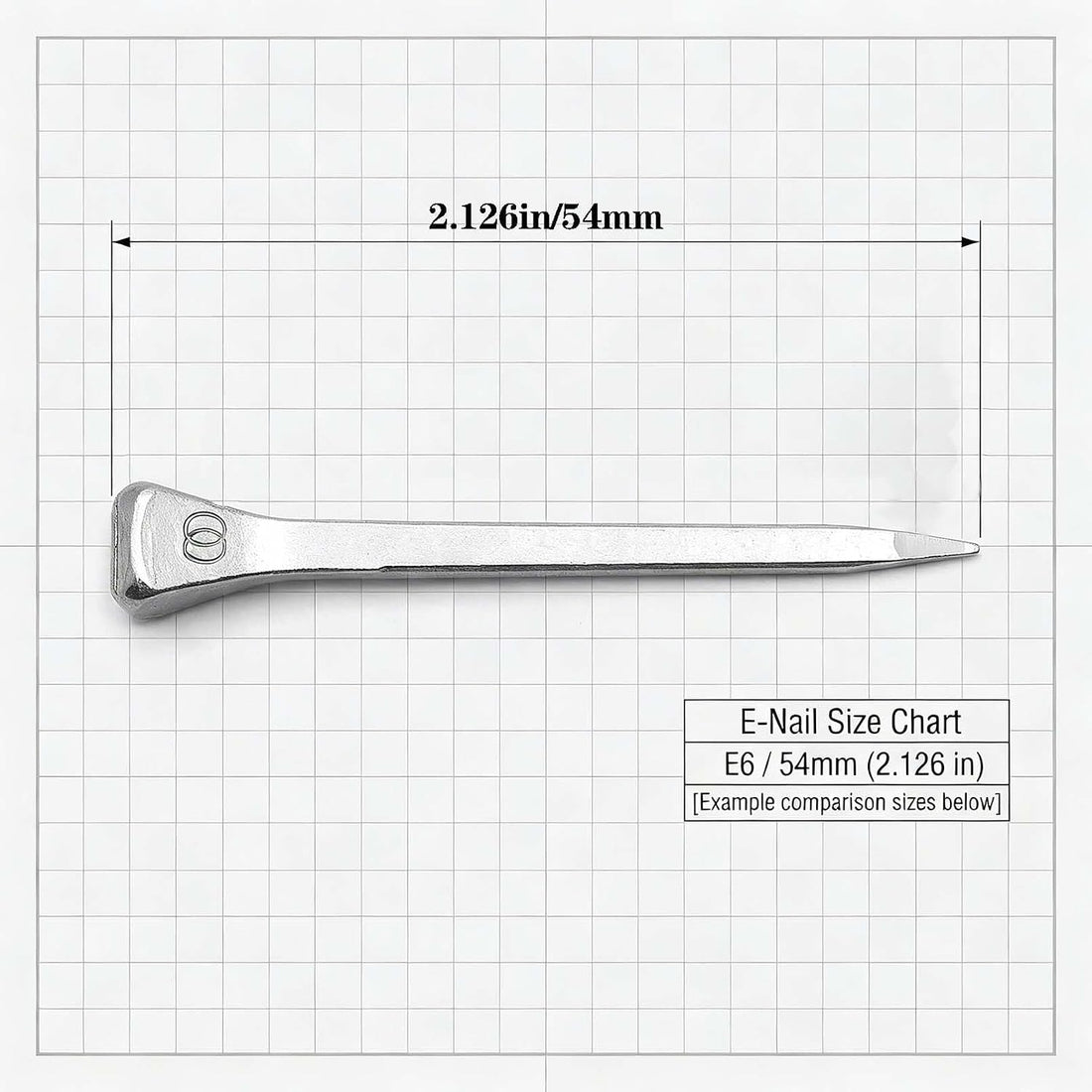 E6 Horseshoe Nails, 60 Pcs - 2.1 Inch Galvanized & Polished Steel