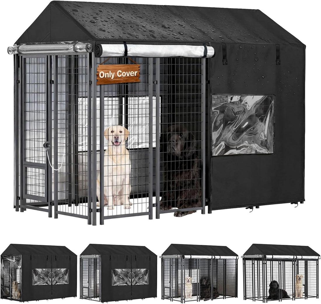 8'D x 4'W x 6'H Outdoor Dog Kennel Cover Waterproof 600D Full