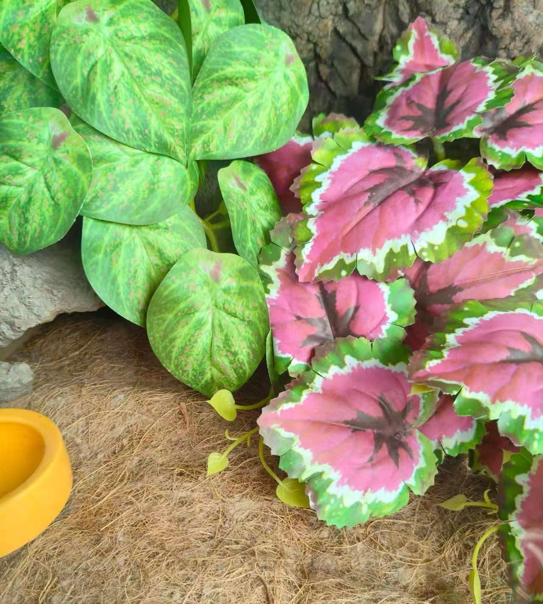 Fake Reptile Plants for Terrarium,Crested Gecko Tank Accessories