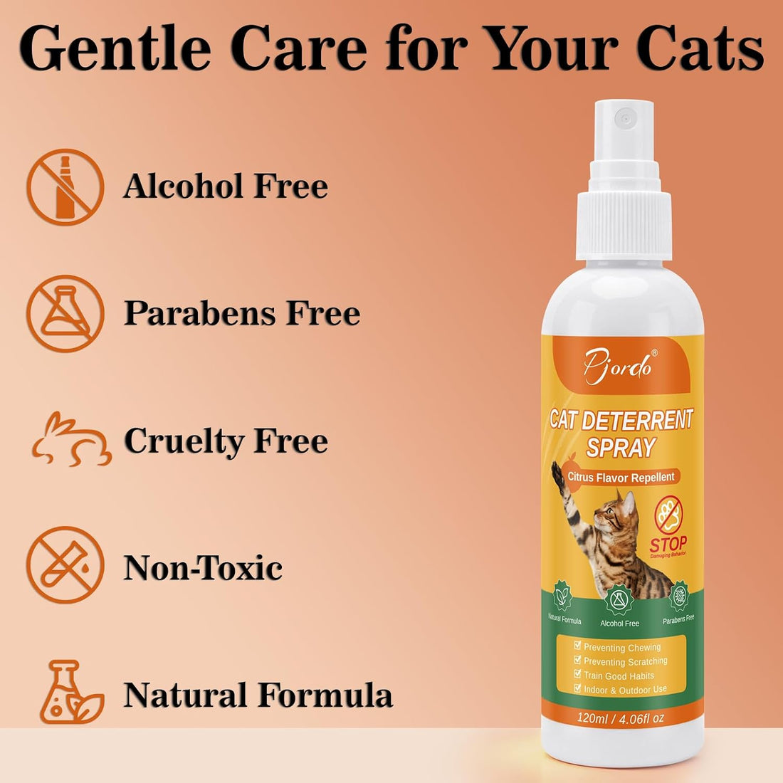 Pjordo 2Pcs Cat Deterrent Spray for Indoor & Outdoor Use