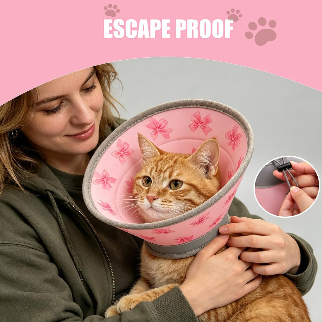 TBAMTBW Soft Cat Cone Collar Adjustable Elizabethan Recovery Collar