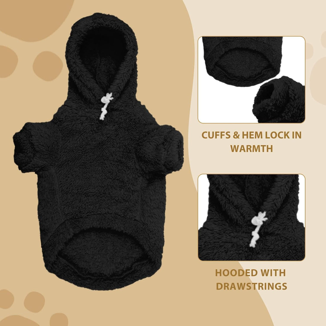 Fuzzy Dog Sweaters for Large Dogs Pet Hoodie Clothes Warm Soft Pet