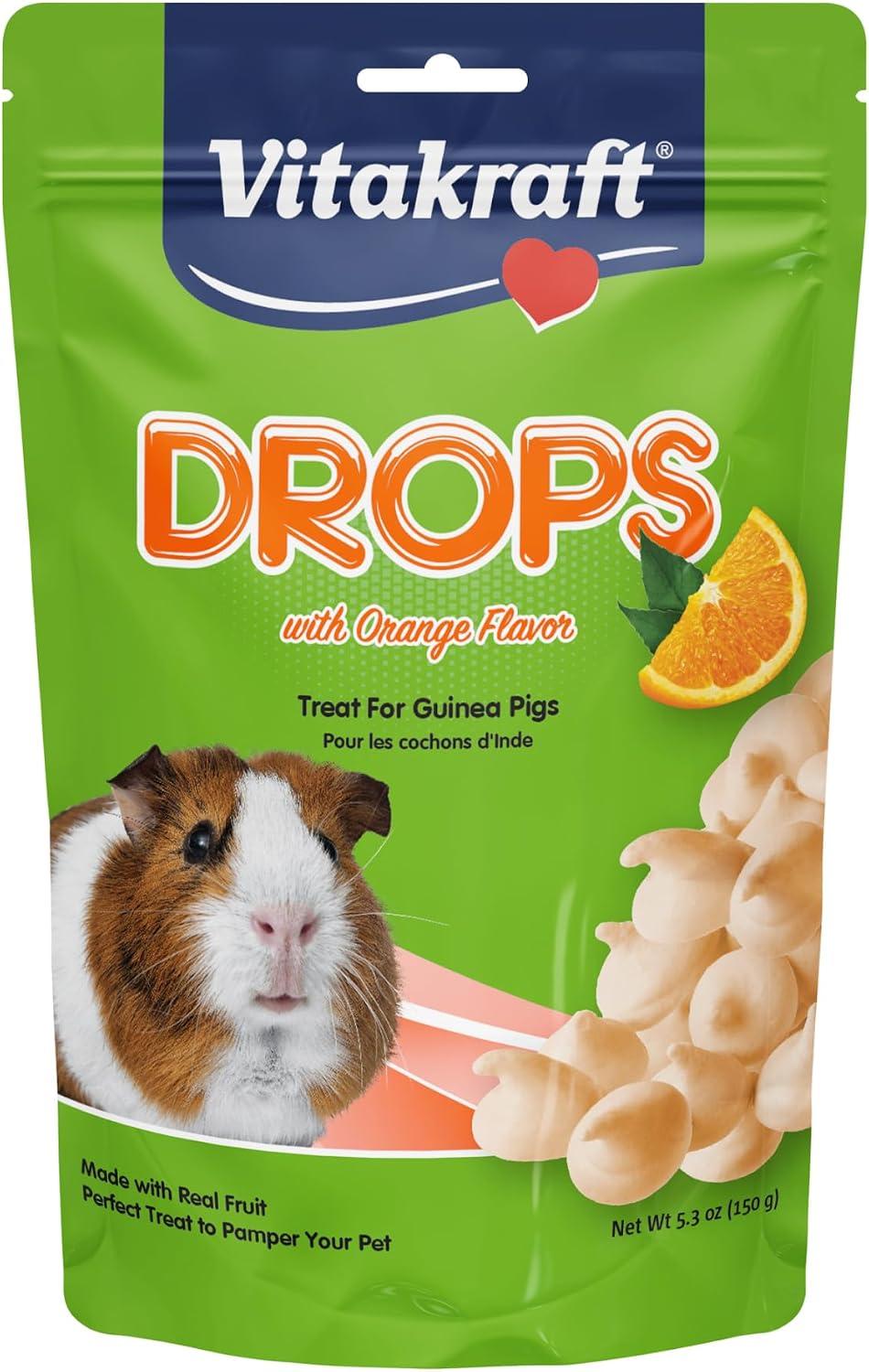 Vitakraft Drops Guinea Pig Treat with Orange Flavor 5.3 oz.