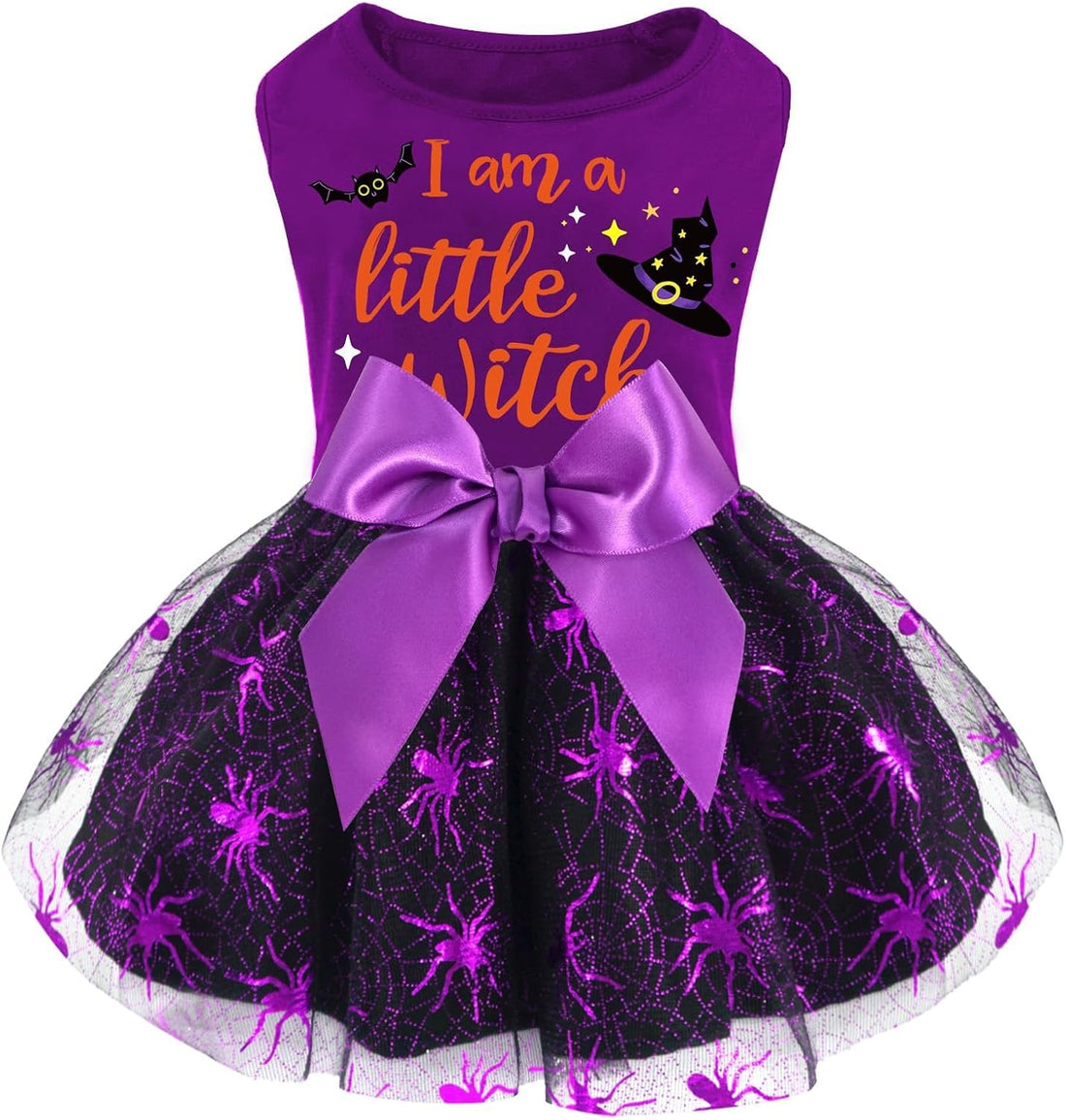 XPUDAC Halloween Dog Dress Witch Tulle Dress Holiday Dog Clothes