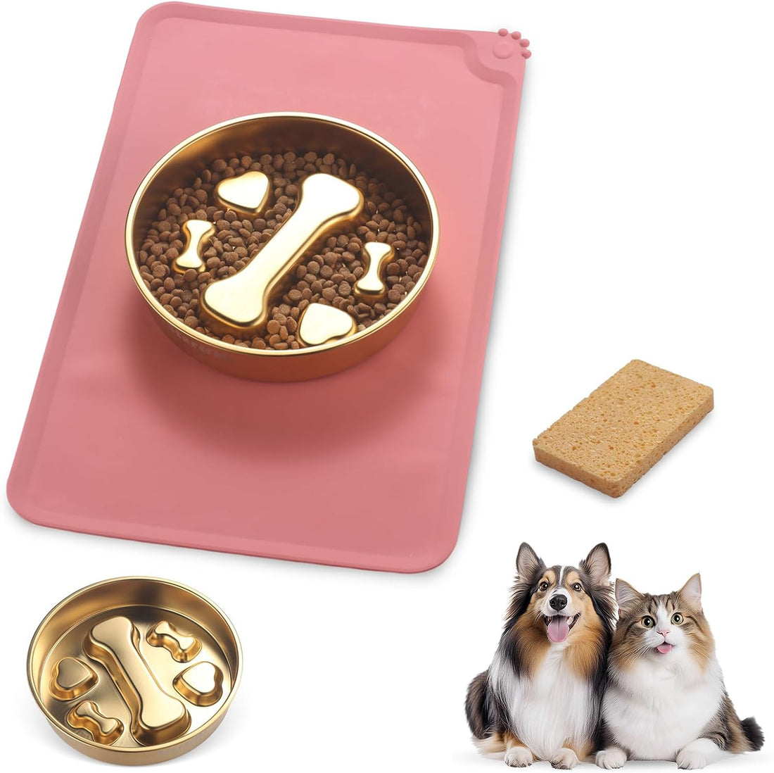 Stainless Steel Slow Feeder Dog Bowls