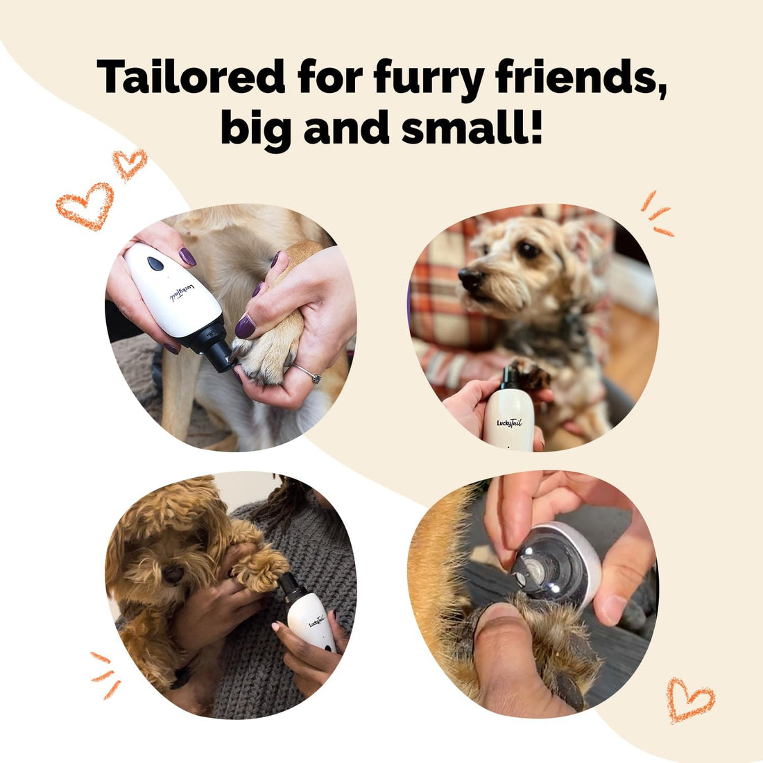 LuckyTail Dog Nail Grinder, Whisper-Quiet