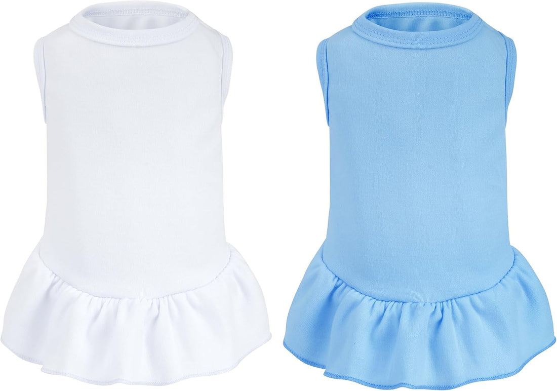 2 Pcs Dog Dress Cute Cat Skirt Solid Color Summer Clothes for Small