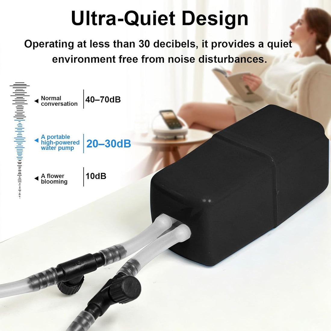 Uncle Yang Aquarium Air Pump 1W Adjustable Quiet Aquarium Aerator