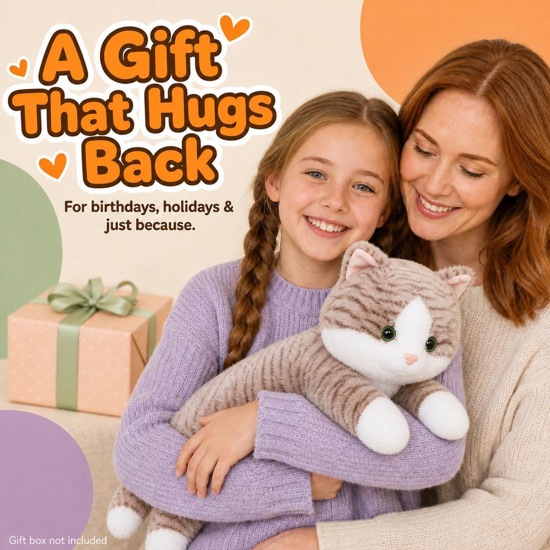 Weighted Cat Stuffed Animal, 3 lb, 23.6 in Plush Cat