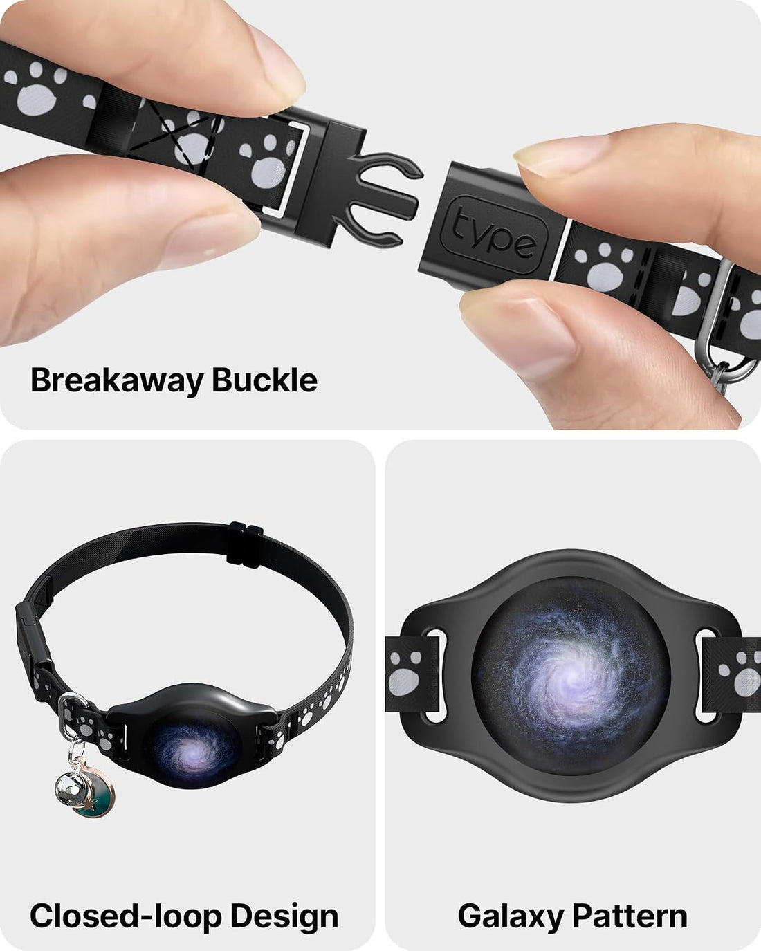Cat Tracker Collar with Finder Tag - Waterproof Airtag Cat Collar