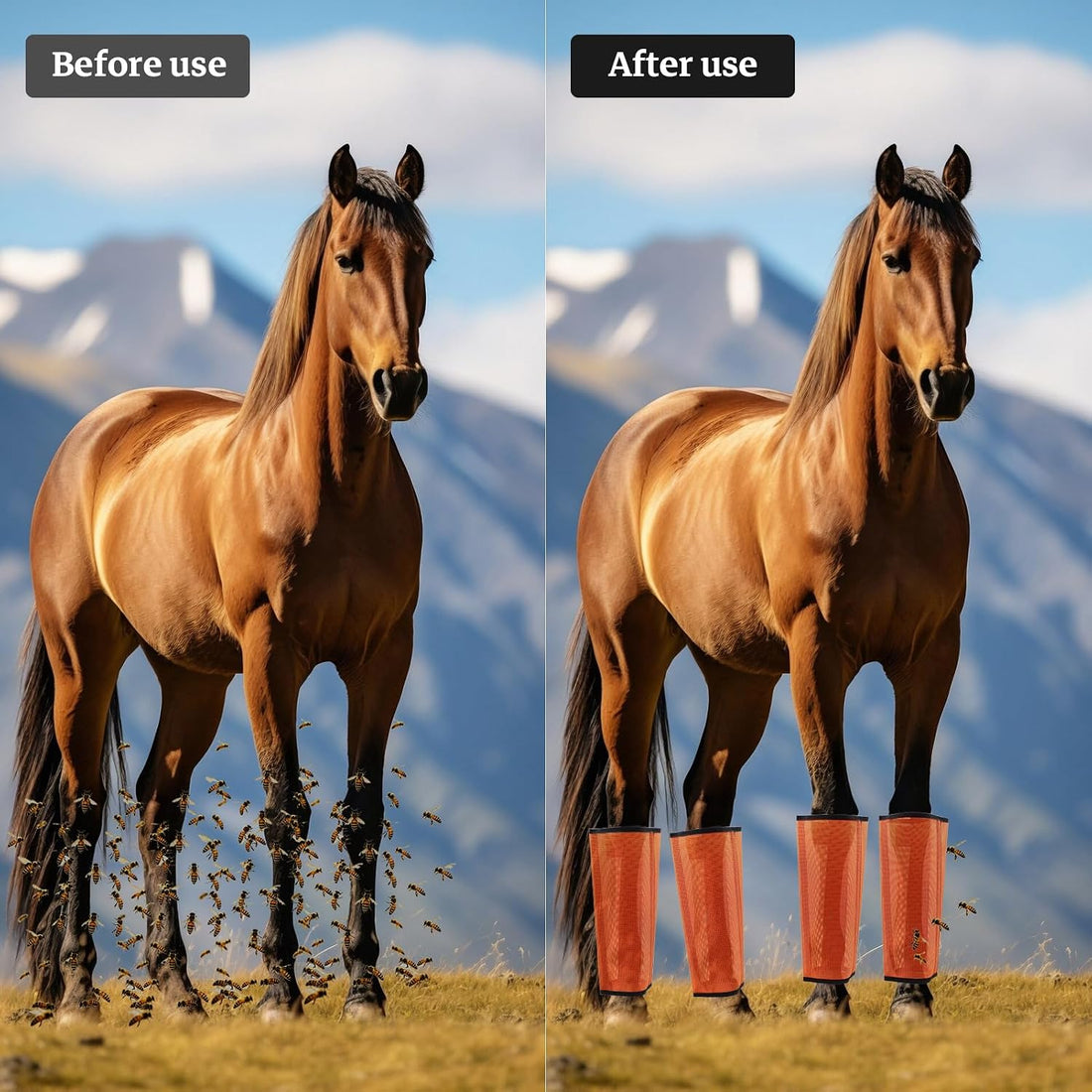 Mesh Horse Fly Boots, Set of 4