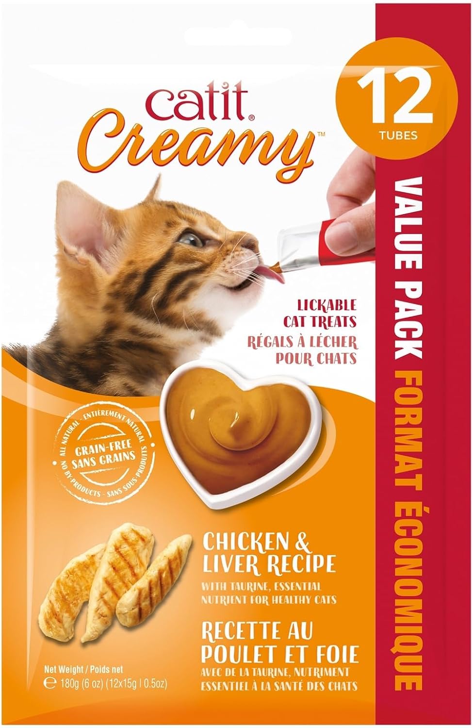 Catit Creamy Lickable Cat Treat, Assortment, 72-Pack