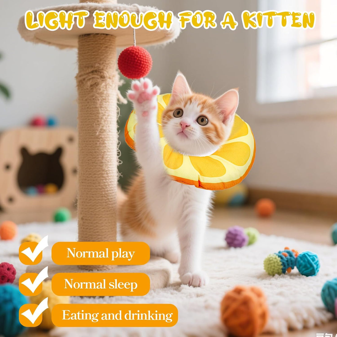 COMNICO Kitten Cones After Surgerys Small Waterproof Cones Collar