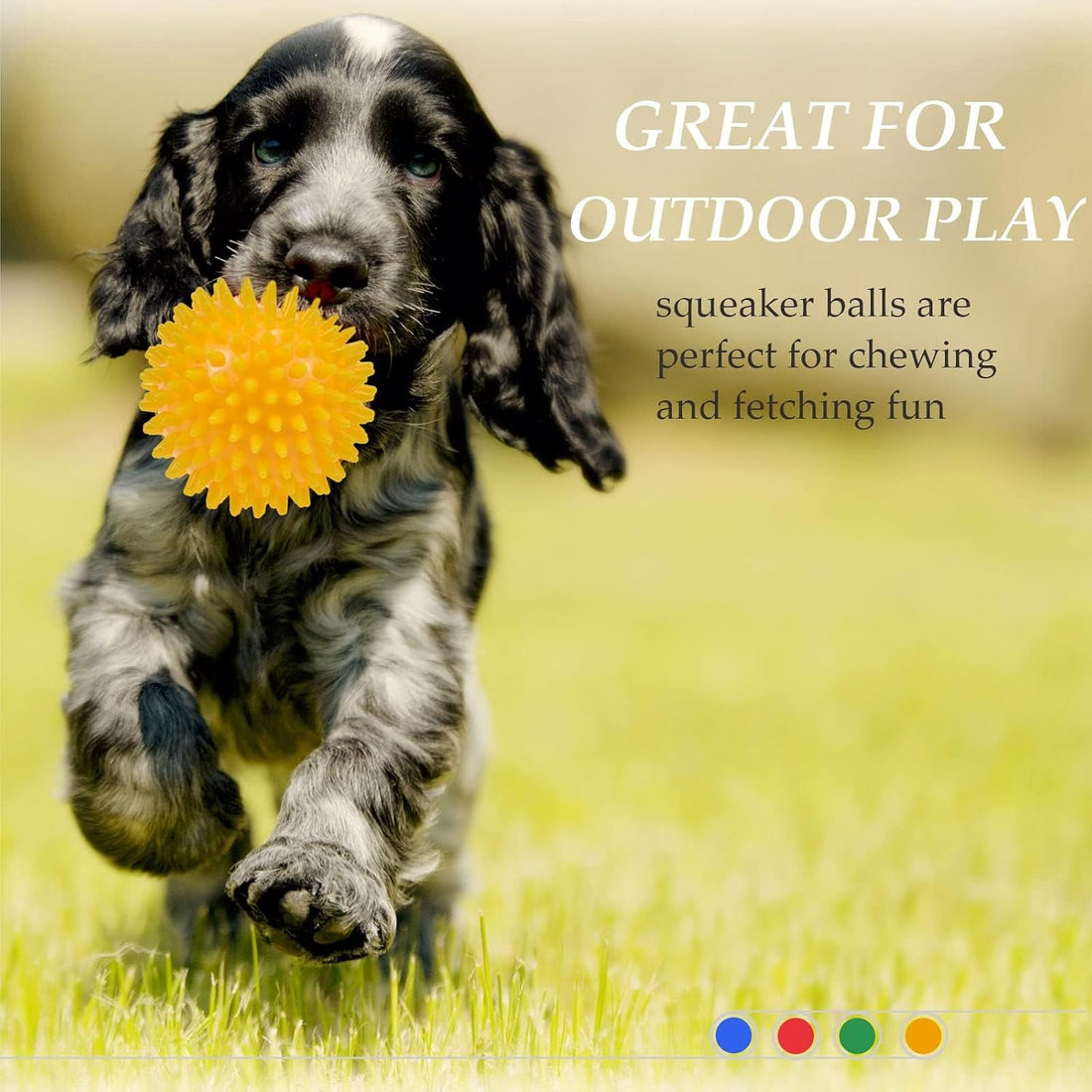 Ousiya Dog Balls 4.5” Squeaky Dog Toys Spikey Ball for Aggressive